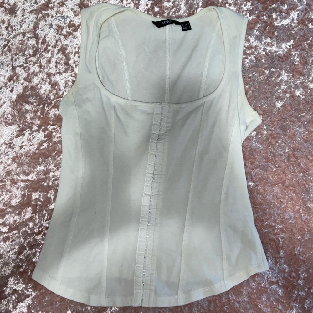 White corset tank top